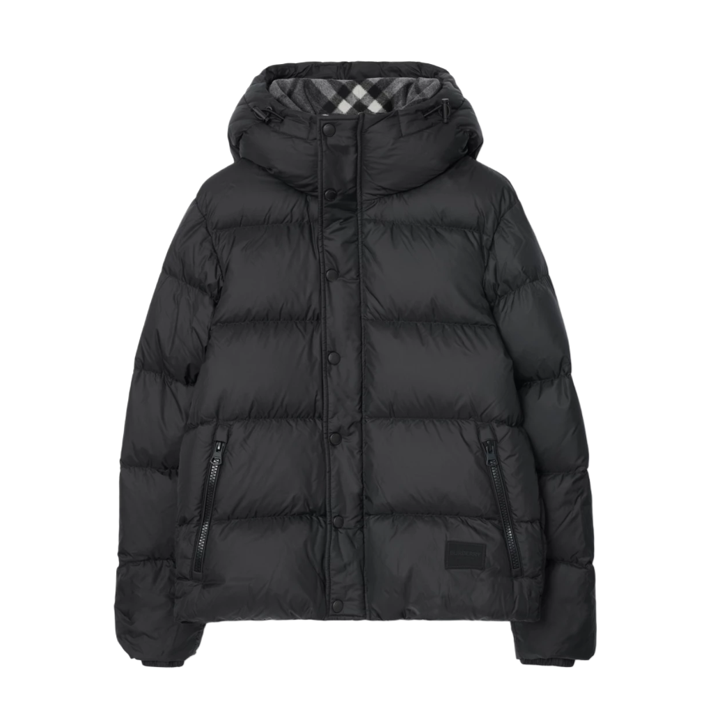 BURB*RRY "HOODED PUFFER" Black