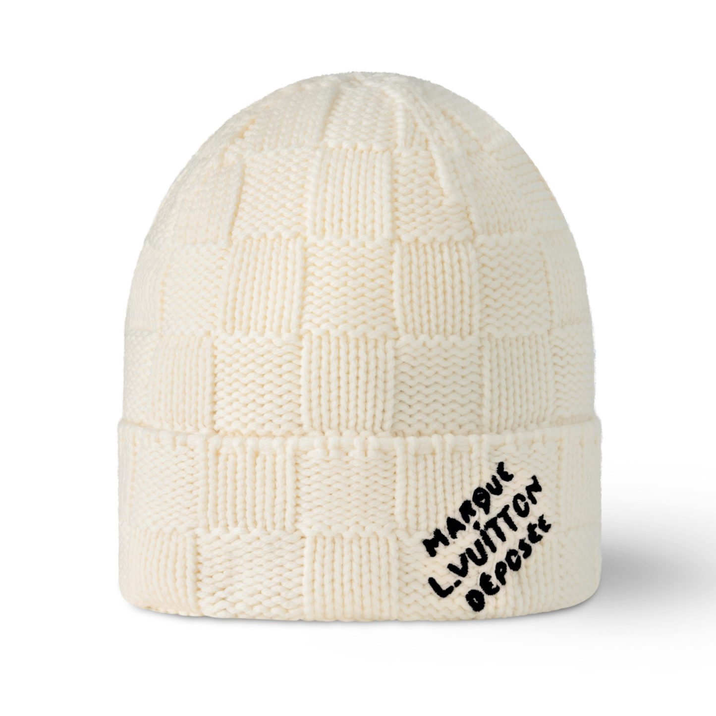 L*V "Damier Snug" BEANIE - White