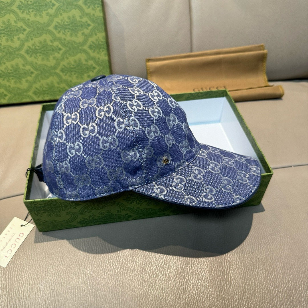 GU*CI CAP "GG CANVAS BLUE & GREY"