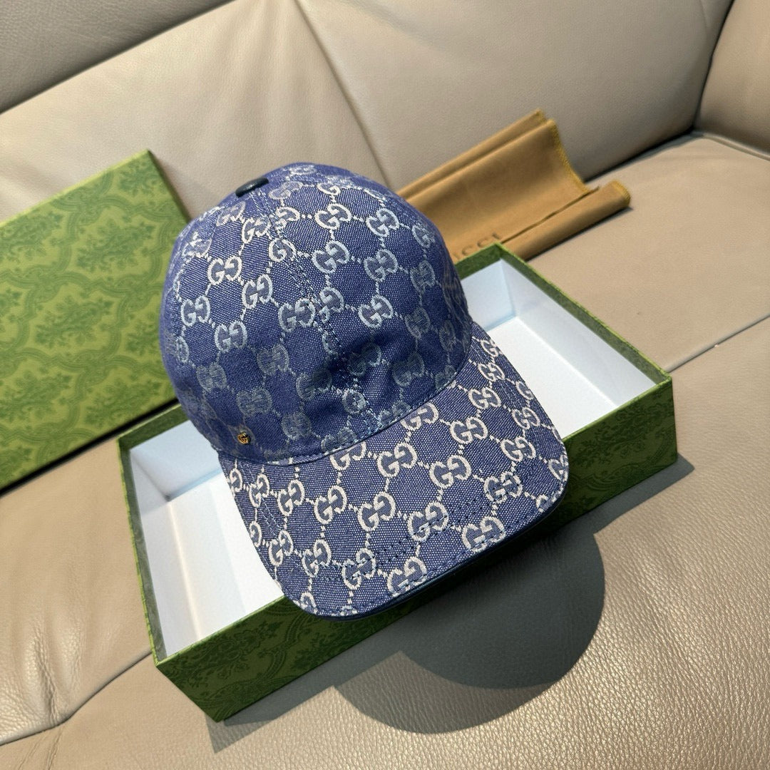 GU*CI CAP "GG CANVAS BLUE & GREY"