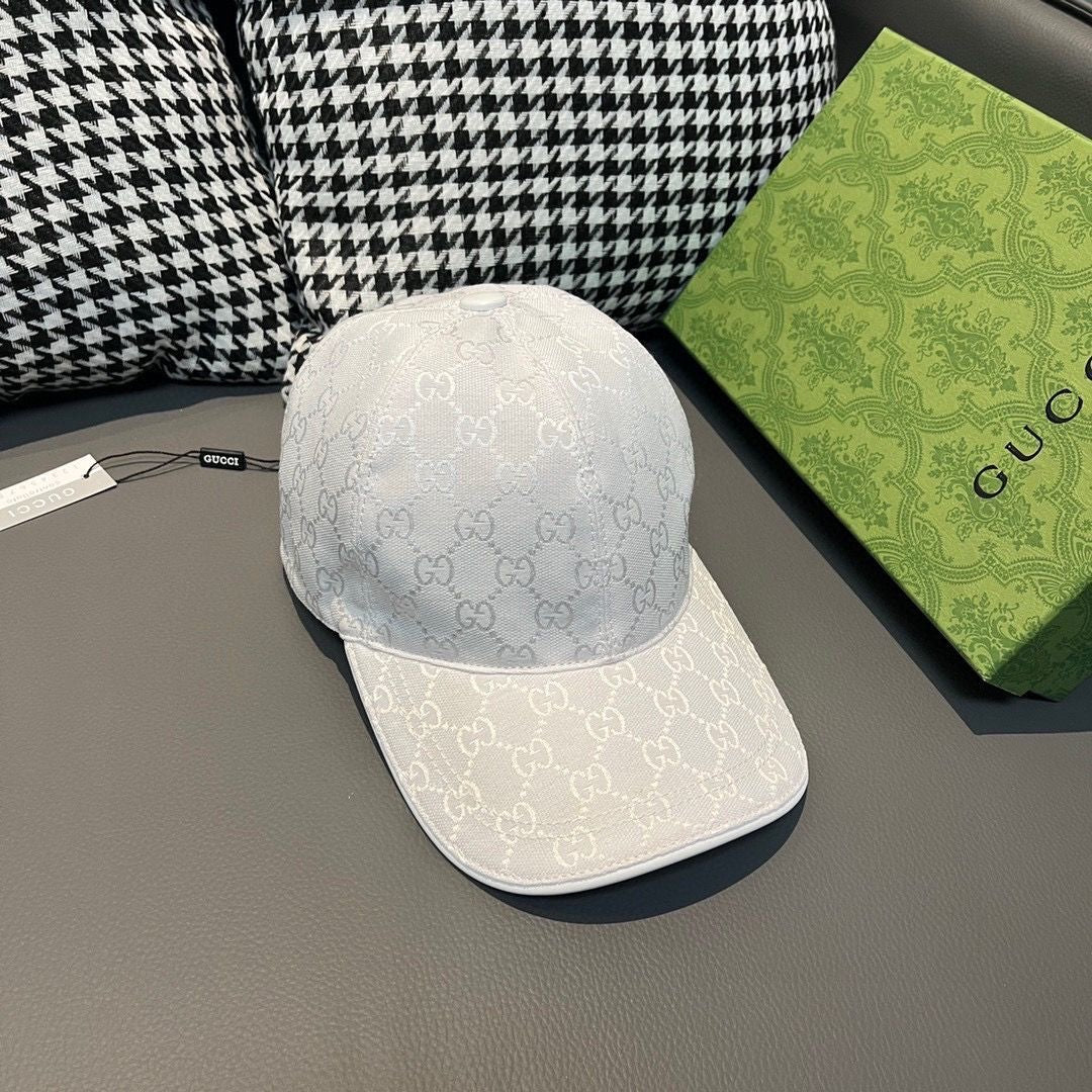 GU*CI CAP "GG CANVAS WHITE"