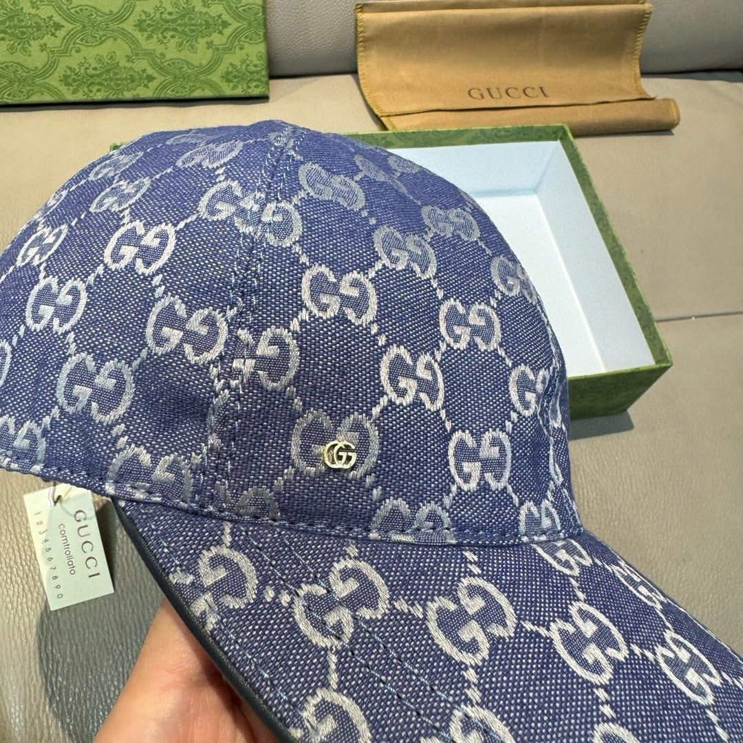 GU*CI CAP "GG CANVAS BLUE & GREY"