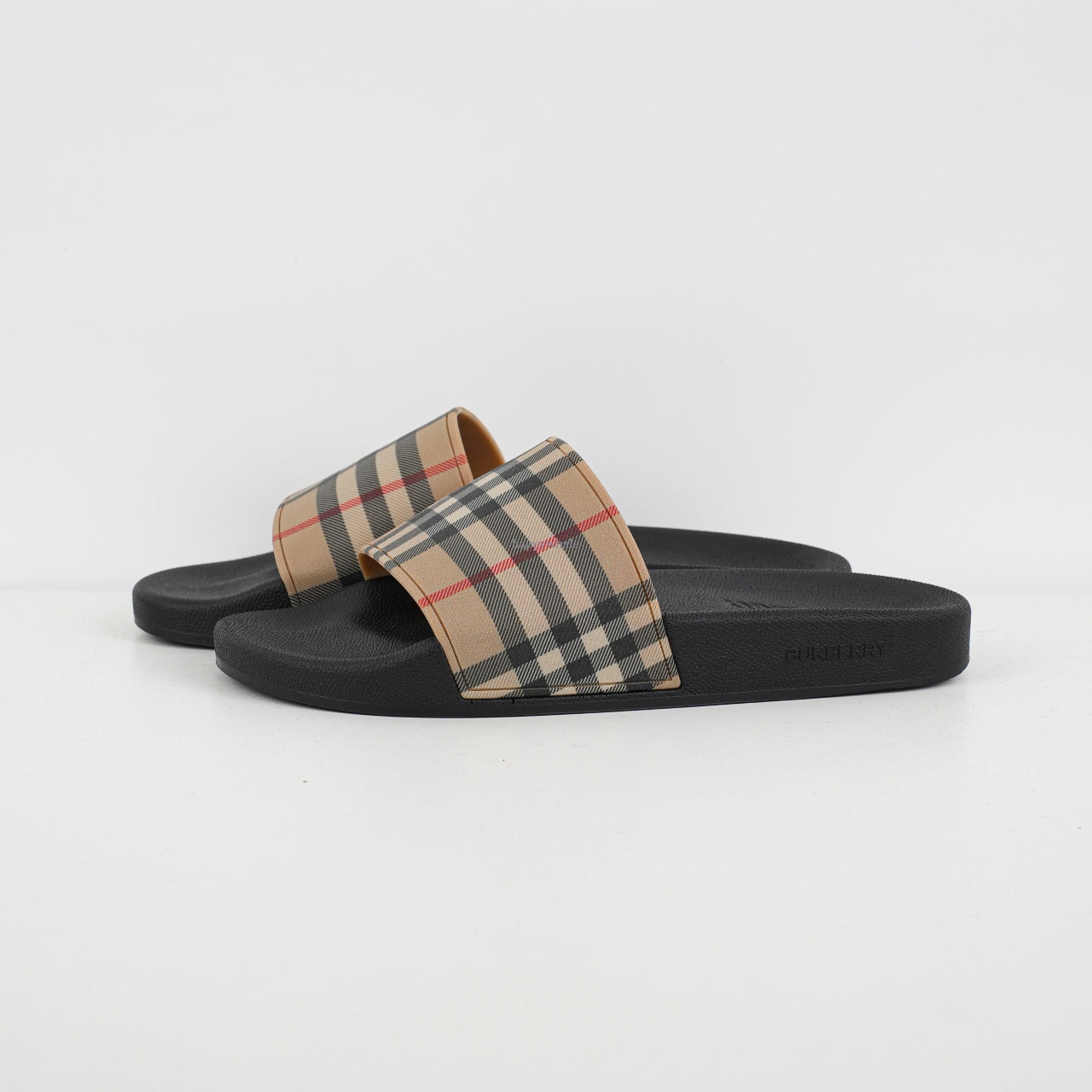 BURB*RRY SLIDES "Archive Beige"