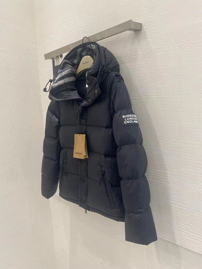 BURB*RRY "HOODED PUFFER" Black