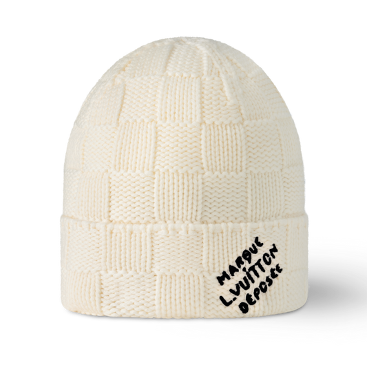 L*V "Damier Snug" BEANIE - White