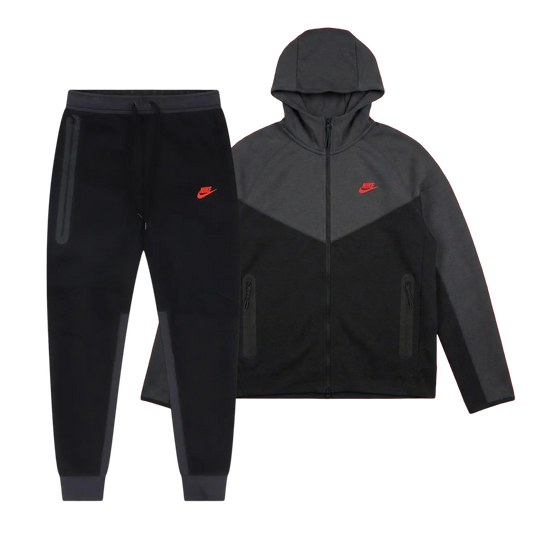 TECHNICAL JOGGER SET “Smoke Gray/Light Crimson”