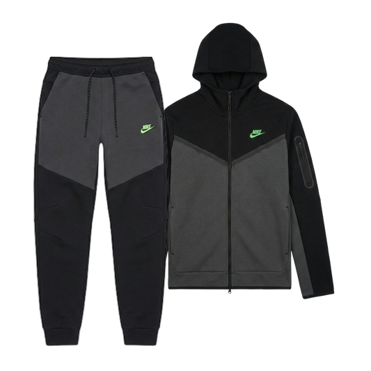 TECHNICAL JOGGER SET “Anthracite/Green Strike”