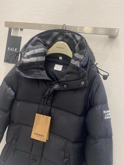 BURB*RRY "HOODED PUFFER" Black