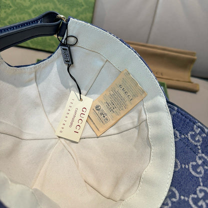 GU*CI CAP "GG CANVAS BLUE & GREY"