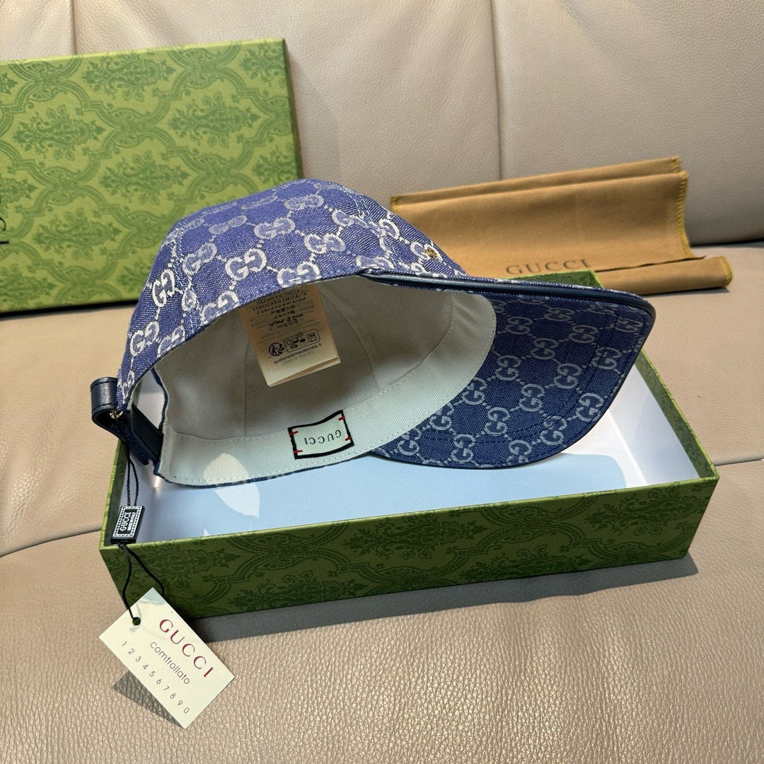 GU*CI CAP "GG CANVAS BLUE & GREY"