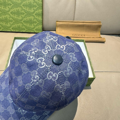 GU*CI CAP "GG CANVAS BLUE & GREY"