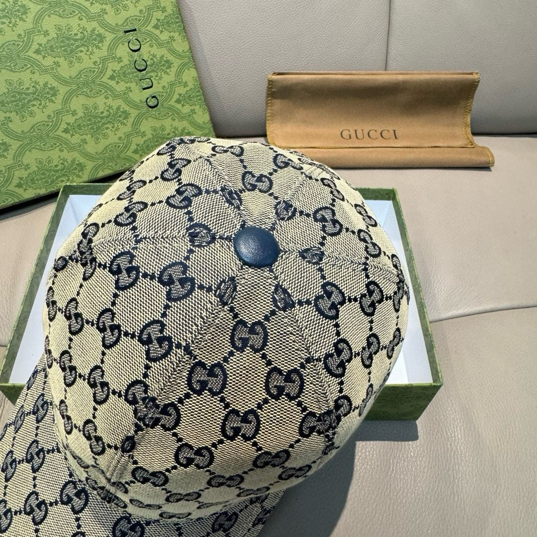 GU*CI CAP "GG CANVAS BEIGE & BLUE"