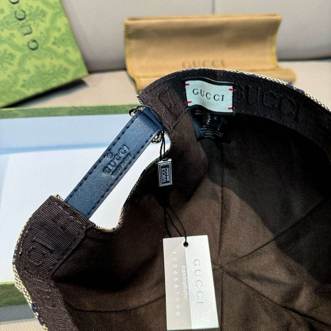 GU*CI CAP "GG CANVAS BEIGE & BLUE"