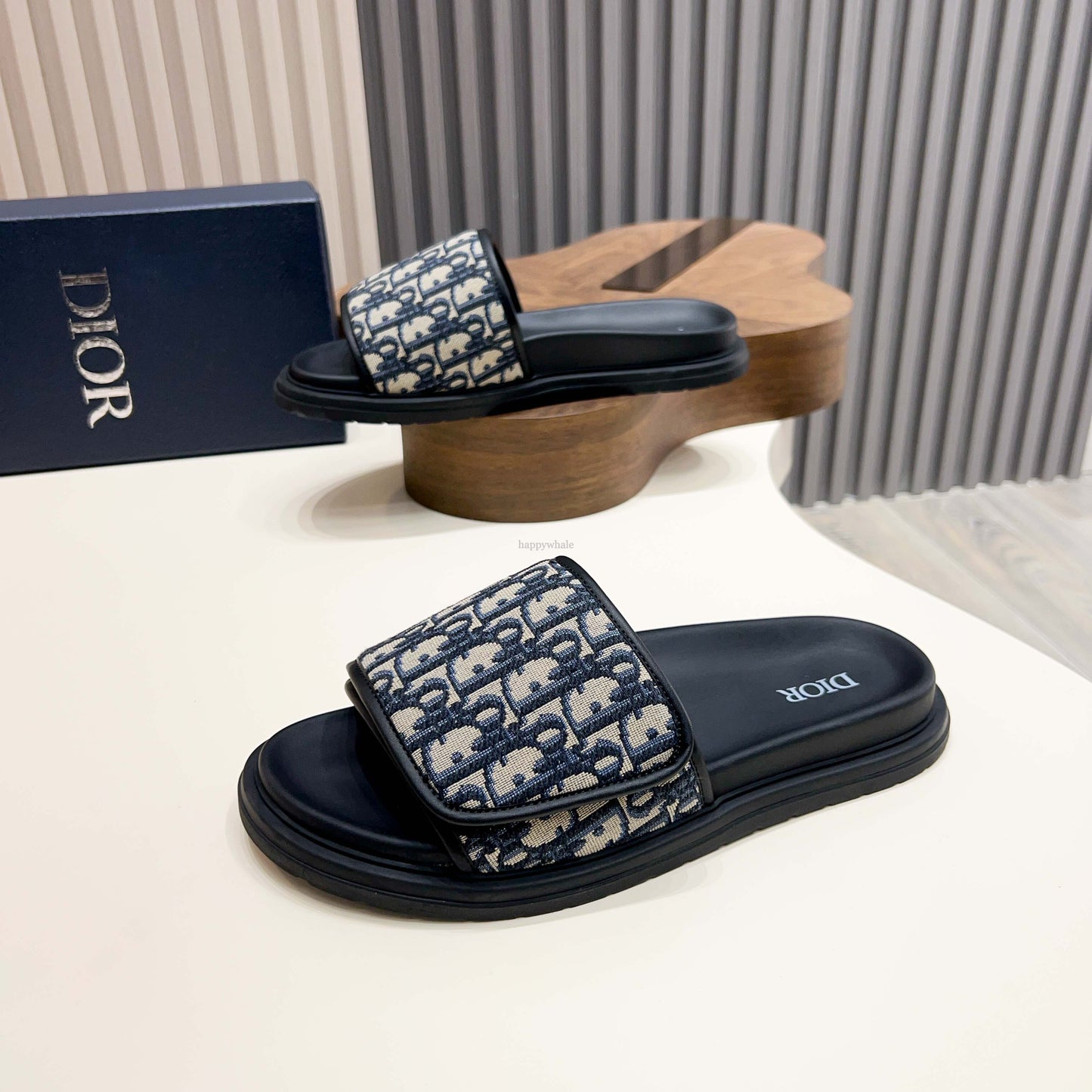 D*OR AQUA SLIDES "Beige & Black"