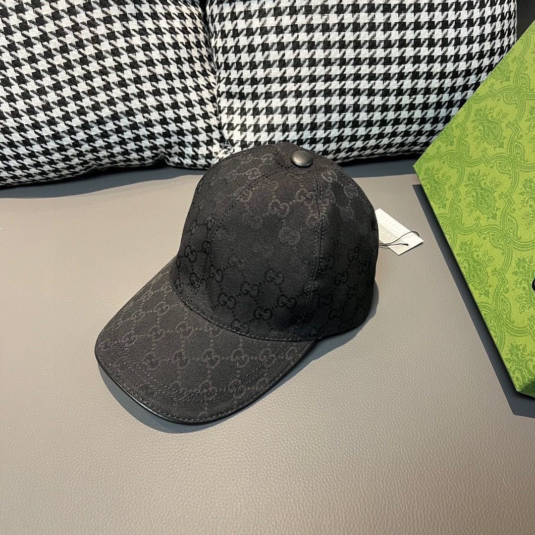 GU*CI CAP "GG STRAW BLACK"