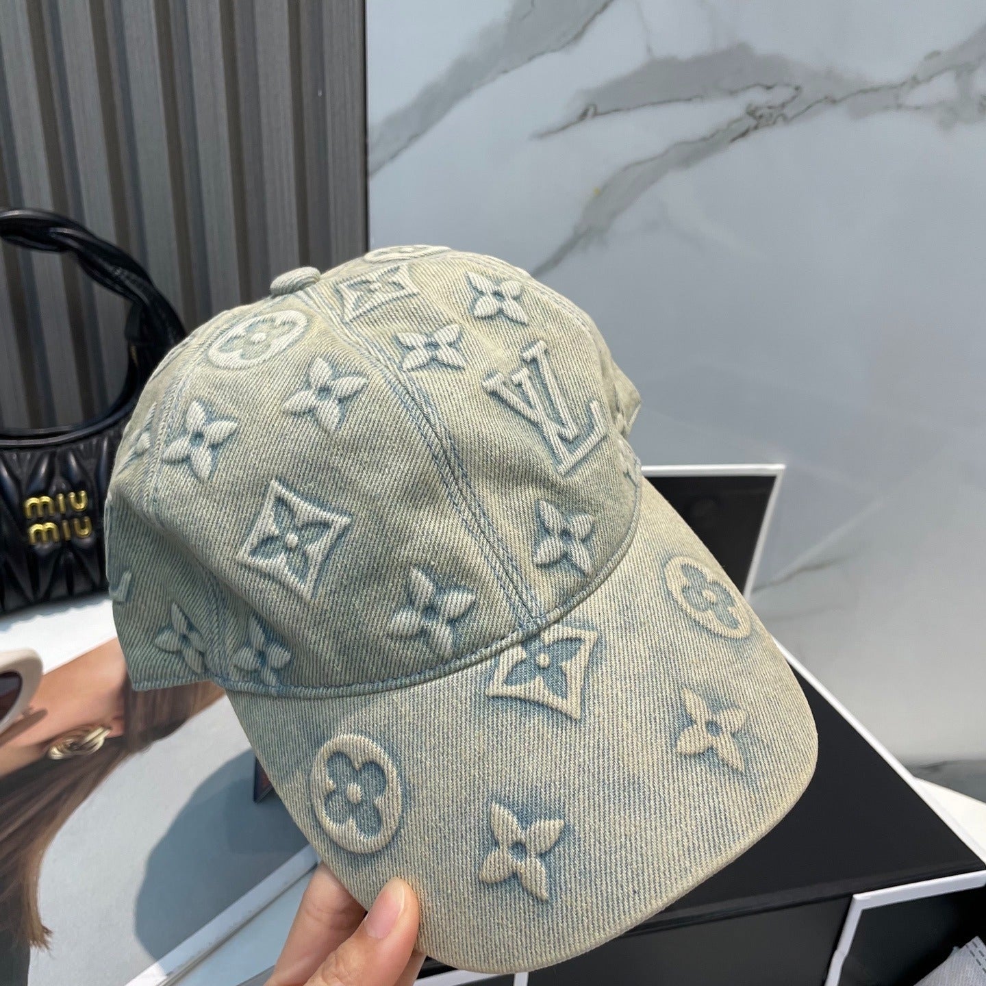L*V CAP Monogram "Washed Denim"